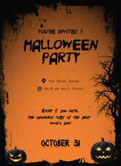 Spooky Night Bash - Gothic Halloween Party Invitation Card