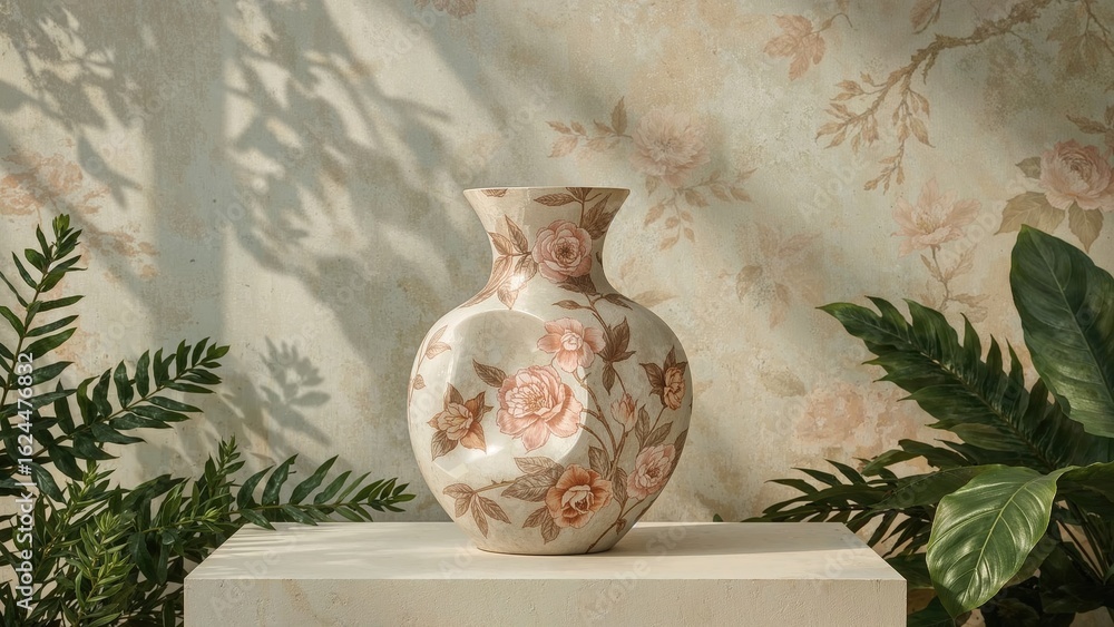 Poster a distinctive and attractive vase with multiple contours