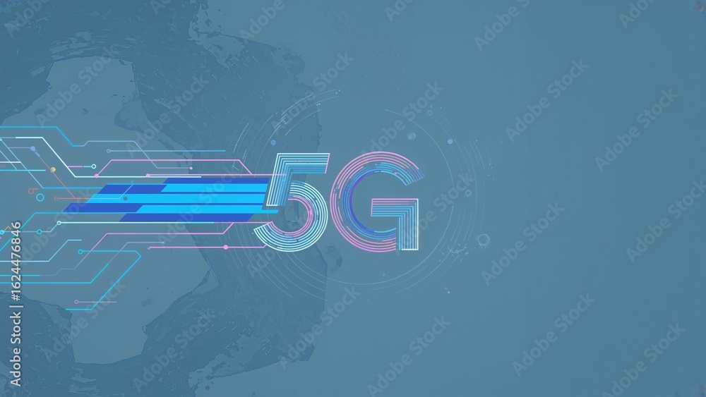 Poster creative sketch of 5g ultra-fast communication technology represented in vector format.