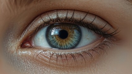 Fototapeta premium An intricate macro shot of a human eye created with AI generation techniques