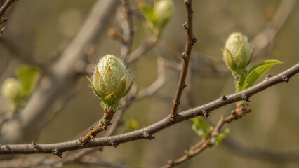 New growth emerging from a branch