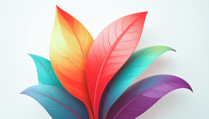 A vibrant abstract autumn background filled with large, colorful tree leaves of different shapes and sizes, scattered in a flowing, artistic composition.