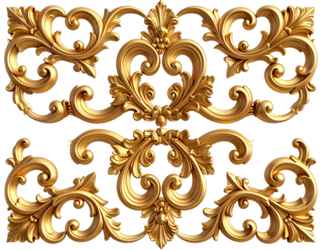 Golden decorative element isolated on a white or transparent background - Powered by Adobe