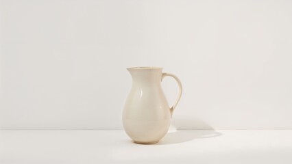 A tall glossy ceramic jug against a plain white backdrop