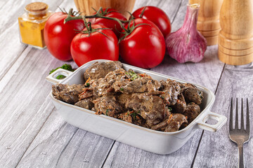 Chicken liver in cream sauce