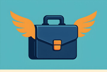 Cool flying briefcase with orange wings