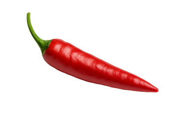 Fresh red chili pepper isolated on transparent background, vibrant hot spicy vegetable perfect for cooking, seasoning, and organic food design concepts