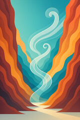 Cool abstract canyon landscape with swirling wind