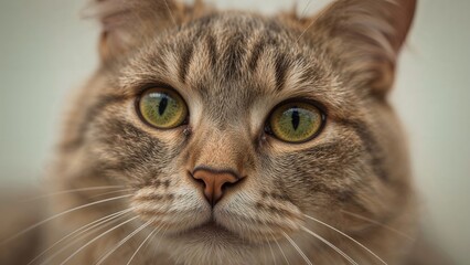 Detailed close-up shot of a domestic feline