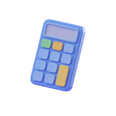 3d rendered illustration of a blue calculator isolated on transparent background