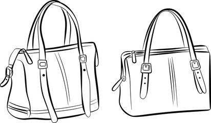 Stylish handbags, versatile purse design, leather accessory, buckle strap detail, zipper closure, everyday fashion, women’s bag, travel ready, casual outings, work style