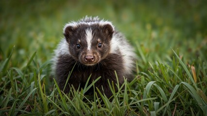 A small mammal in the weasel family that can release a powerful, bad-smelling spray.