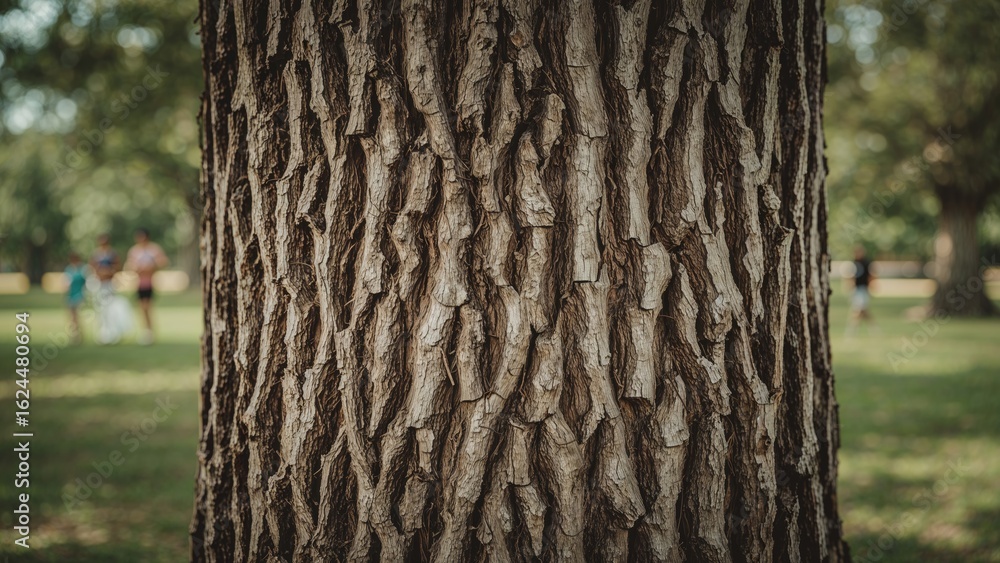 Poster tree bark pattern close-up, vertical texture in a natural setting