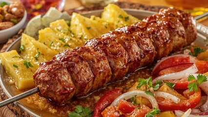 Skewered barbecue food perfect for a meal