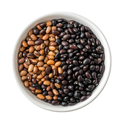 Fototapeta premium Assorted beans in a bowl isolated on transparent background