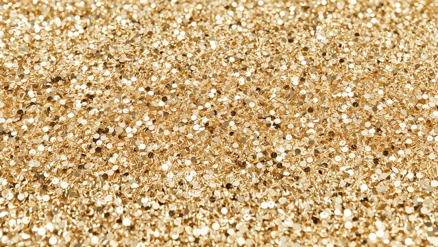 Wide format background adorned with radiant gold glitter and sequins
