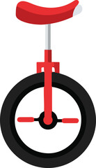 Unicycle Flat Vector Icon 