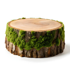 natural style wooden saw cut round podium
