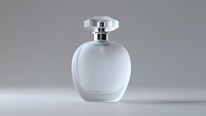 Obraz premium Minimalist bottle with visible liquid inside and no label placed on clean white background in sleek design 