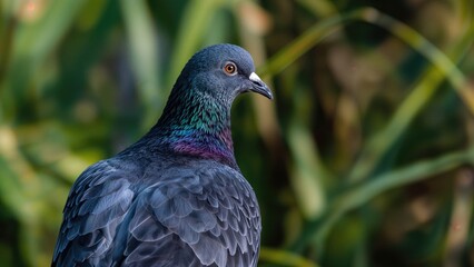 A bird with its back to the viewer, glancing over its left shoulder.
