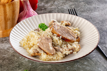Risotto woth fried duck breast