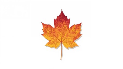 Fototapeta premium Top-down view of vibrant fall foliage displayed on a white background with anime aesthetics