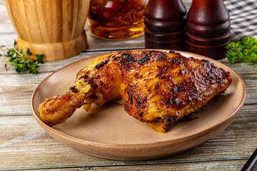 Roasted chicken leg with spices