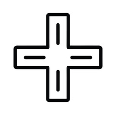 Fototapeta premium Plus Sign Outlined Icon Vector Illustration