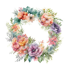 Colorful botanical blooming flower elegance watercolor bouquet. Colorful flower blooms in watercolor serenity painting on canvas, watercolor painting of bouquet vector Illustration.	