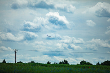 A Mysterious Object Has Been Spotted in the Sky Above the Green Fields of Agriculture