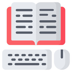 Learning Icon, Flat style icon vector illustration, Suitable for website, mobile app, print, presentation, infographic and any other project.