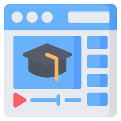 Elearning Icon, Flat style icon vector illustration, Suitable for website, mobile app, print, presentation, infographic and any other project.