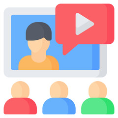 Webinar Icon, Flat style icon vector illustration, Suitable for website, mobile app, print, presentation, infographic and any other project.