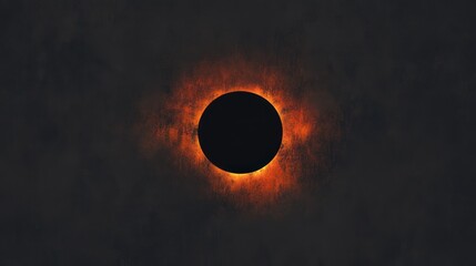 Obraz premium Total Solar Eclipse Dark Sky with Bright Orange Corona During Solar Phenomenon