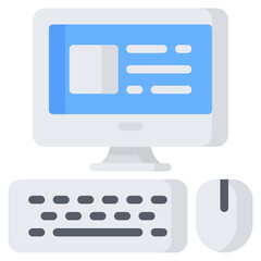 Computer Icon, Flat style icon vector illustration, Suitable for website, mobile app, print, presentation, infographic and any other project.