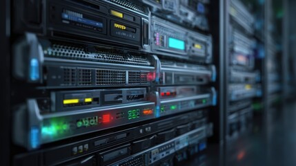 The advanced server system showcasing modern technology in a data center