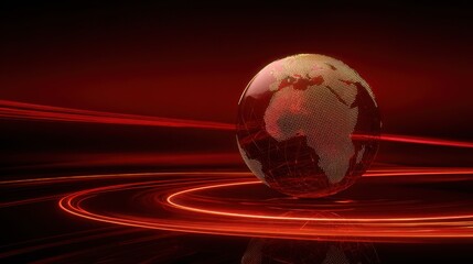 The globe representing interconnectedness in a vibrant digital environment.