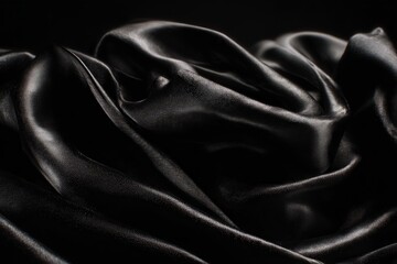 Close Up View Of Draped Black Fabric