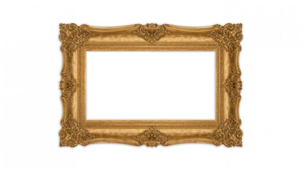 Vintage frame on a plain white backdrop with clipping path