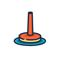 Colorful toy stacking ring with central peg and circular base  