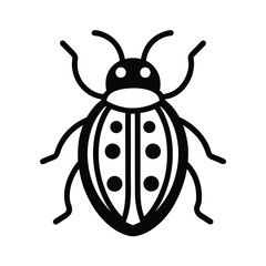 Ladybug Outline Vector Illustration