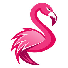 Vibrant Pink Flamingo Logo with Sharp Outlines and Shadows for Competitive Esports Branding