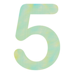 Number 5 on abstract pattern