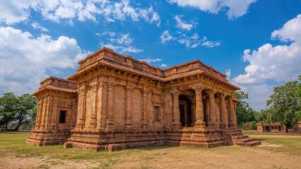 Fototapeta premium Brick Temple Dating Back to the Gupta Age Found in a Remote Region