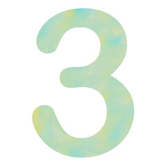 Number 3 on abstract pattern