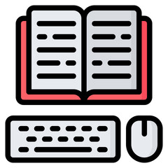 Learning Icon, Filled Line style icon vector illustration, Suitable for website, mobile app, print, presentation, infographic and any other project.