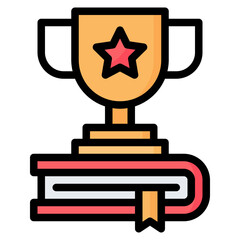 Trophy Icon, Filled Line style icon vector illustration, Suitable for website, mobile app, print, presentation, infographic and any other project.