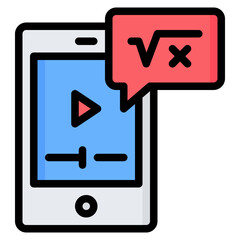 Video Tutorial Icon, Filled Line style icon vector illustration, Suitable for website, mobile app, print, presentation, infographic and any other project.