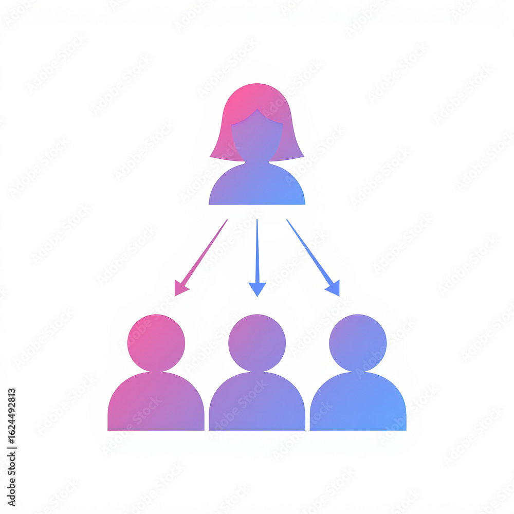Poster a minimalist illustration depicting a central figure connected to multiple others, symbolizing commu