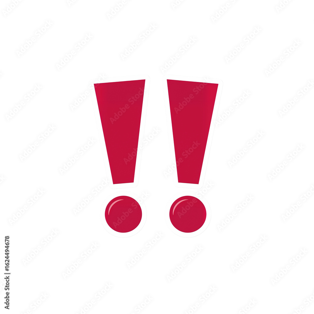 Poster bold exclamation point icons convey emphasis warning attention and importance on a isolated